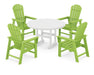 POLYWOOD South Beach 5-Piece Dining Set in Lime / White