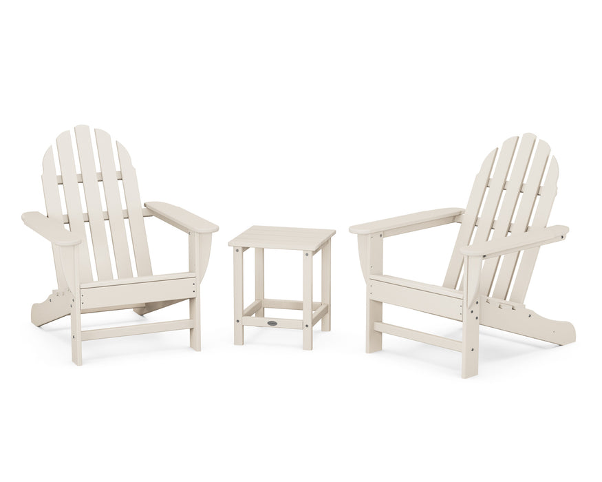 POLYWOOD Classic Folding Adirondack 3-Piece Set with Long Island 18" Side Table in