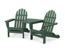 POLYWOOD Classic Folding Adirondacks with Connecting Table in Green