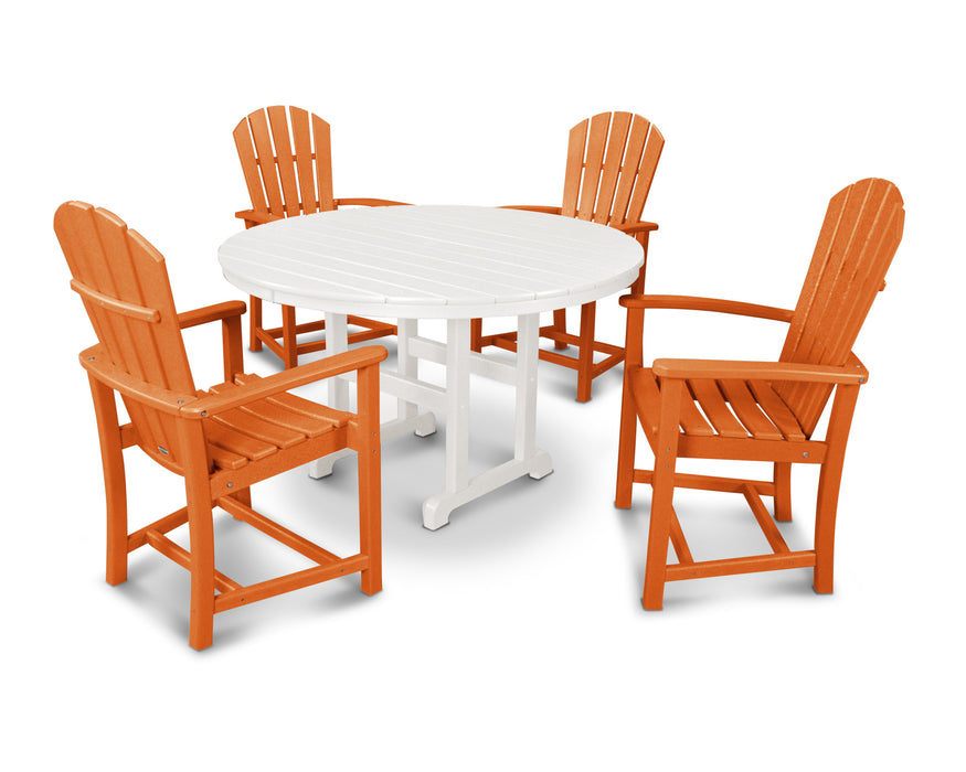 POLYWOOD Palm Coast 5-Piece Dining Set in Tangerine / White