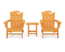 POLYWOOD Wave 3-Piece Adirondack Set with The Ocean Chair in Tangerine