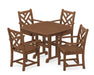 POLYWOOD Chippendale 5-Piece Arm Chair Dining Set in Teak