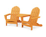 POLYWOOD Classic Oversized Adirondacks with Connecting Table in Tangerine