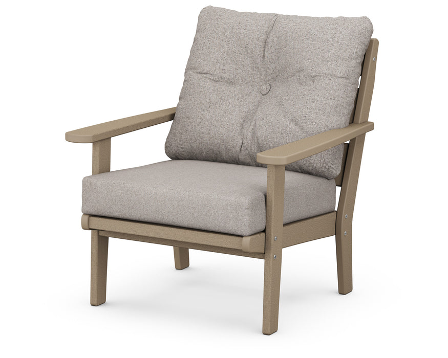 POLYWOOD Lakeside Deep Seating Chair in Vintage Sahara with Weathered Tweed fabric