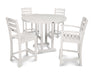 POLYWOOD La Casa 5-Piece Counter Dining Set in White