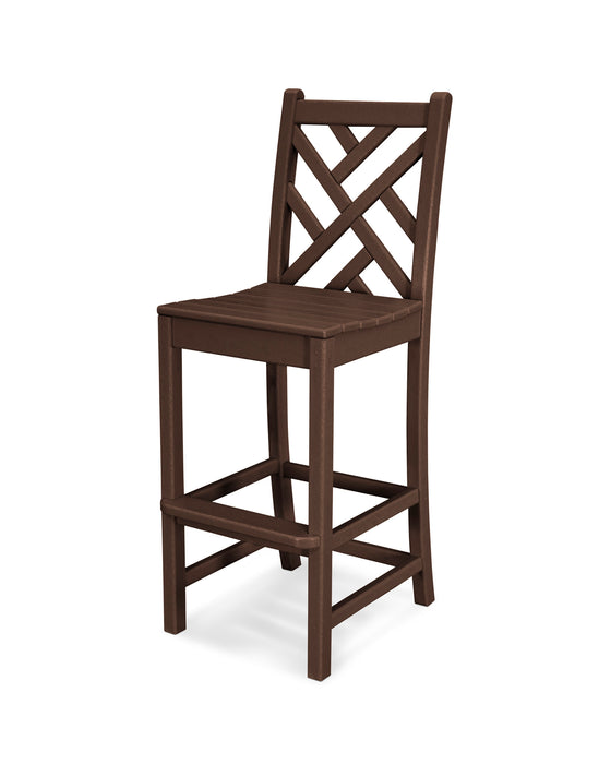 POLYWOOD Chippendale Bar Side Chair in Mahogany