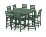 POLYWOOD Lakeside 9-Piece Bar Side Chair Set in Green