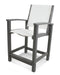 POLYWOOD Coastal Counter Chair in Slate Grey with White fabric
