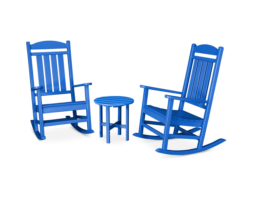 POLYWOOD Presidential 3-Piece Rocker Set in Pacific Blue