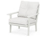 POLYWOOD Lakeside Deep Seating Chair in Vintage White with Natural Linen fabric