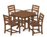 POLYWOOD La Casa Café 5-Piece Arm Chair Dining Set in Teak