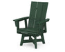 POLYWOOD Modern Curveback Adirondack Swivel Dining Chair in Green