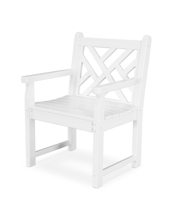 POLYWOOD Chippendale Garden Arm Chair in White