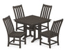 POLYWOOD Vineyard 5-Piece Farmhouse Trestle Side Chair Dining Set in Vintage Coffee