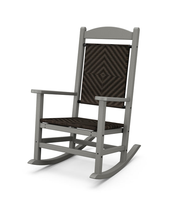 POLYWOOD Presidential Woven Rocking Chair in Grey / Cahaba