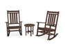 POLYWOOD Estate 3-Piece Rocking Chair Set in Mahogany
