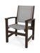 POLYWOOD Coastal Dining Chair in Mahogany with Metallic fabric