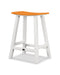 POLYWOOD® Contempo 24" Saddle Counter Stool in White / Tangerine