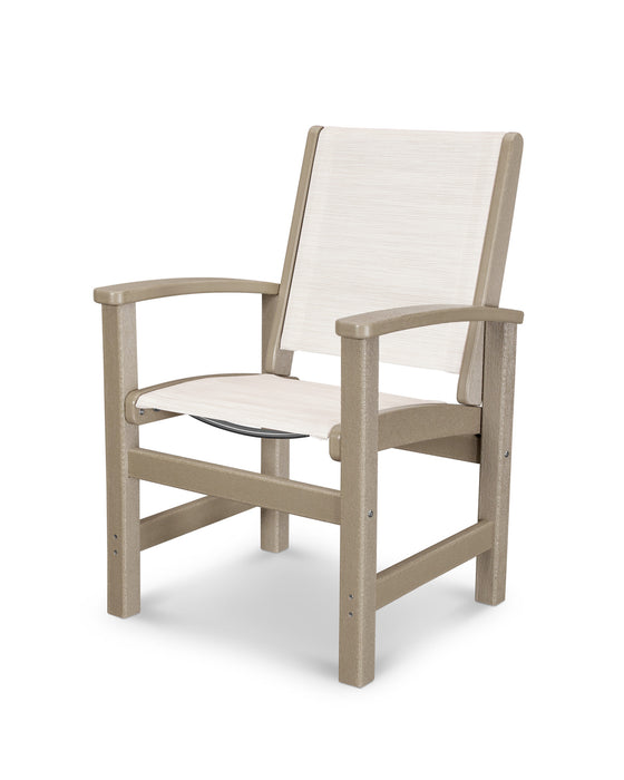 POLYWOOD Coastal Dining Chair in Vintage Sahara with Parchment fabric