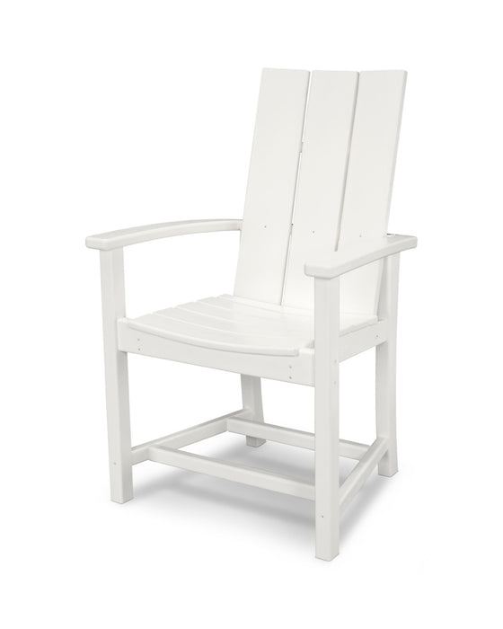 POLYWOOD Modern Adirondack Dining Chair in White
