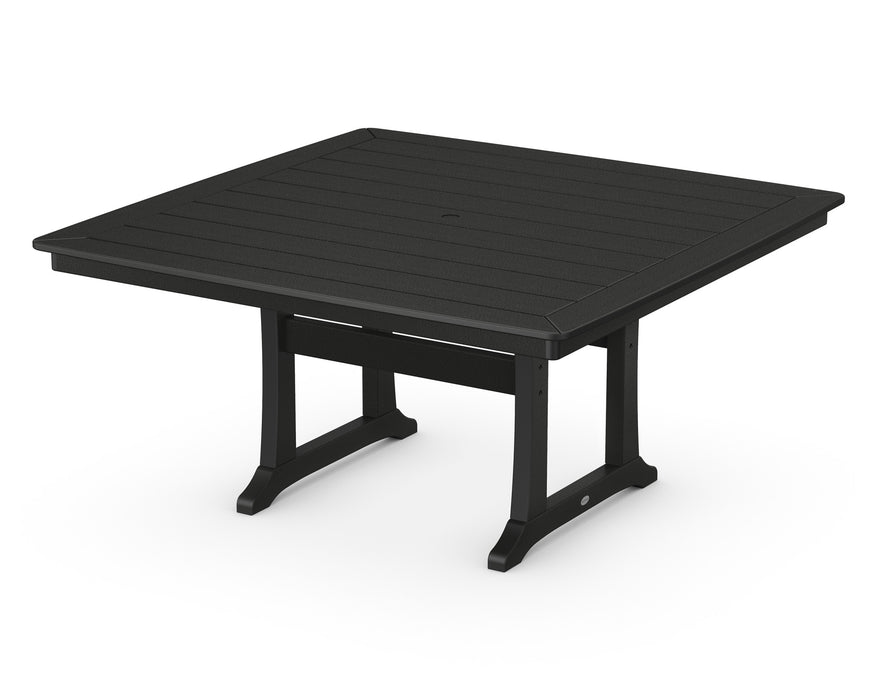 POLYWOOD Nautical Trestle 59" Dining Table in Black