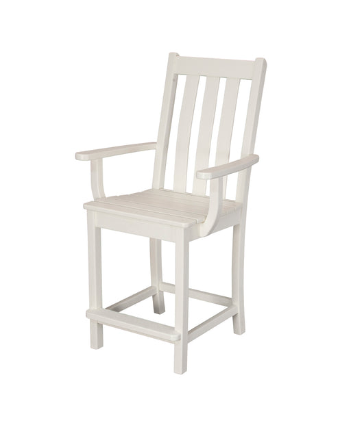 POLYWOOD Vineyard Counter Arm Chair in Vintage White