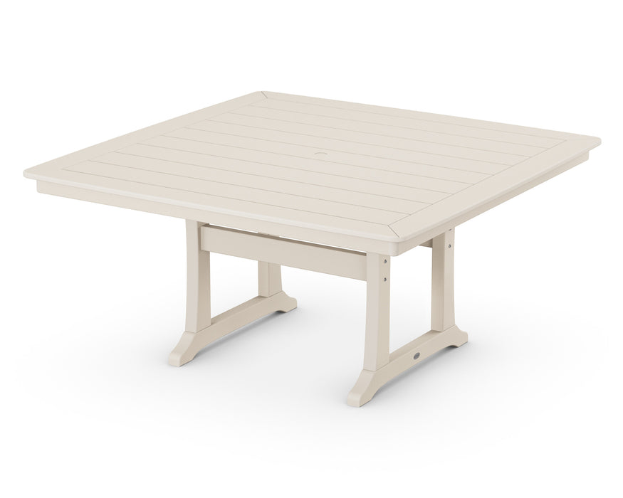 POLYWOOD Nautical Trestle 59" Dining Table in Sand