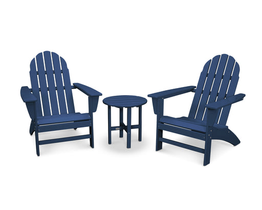 POLYWOOD Vineyard 3-Piece Adirondack Set in Navy