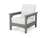 POLYWOOD Club Chair in Slate Grey with Natural Linen fabric