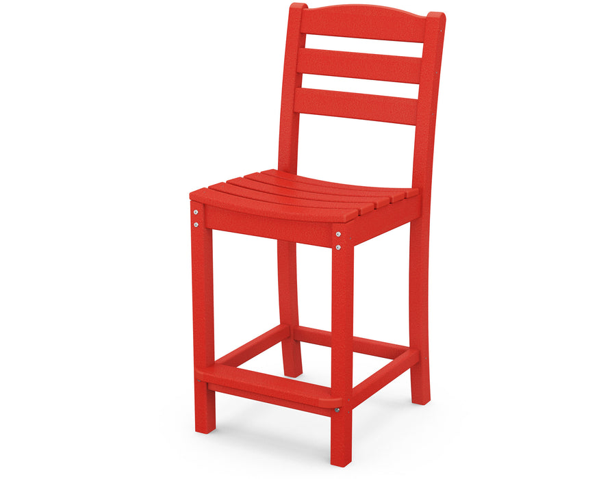 POLYWOOD La Casa Café Counter Side Chair in Sunset Red