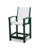 POLYWOOD Coastal Counter Chair in Green with White fabric