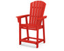 POLYWOOD Nautical Curveback Adirondack Counter Chair in Sunset Red