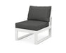 POLYWOOD Edge Modular Armless Chair in Grey with Sancy Denim fabric