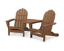 POLYWOOD Classic Oversized Adirondacks with Connecting Table in Teak