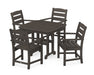 POLYWOOD Lakeside 5-Piece Arm Chair Dining Set in Vintage Coffee