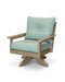 POLYWOOD Vineyard Deep Seating Swivel Chair in Vintage Sahara with Bird's Eye fabric