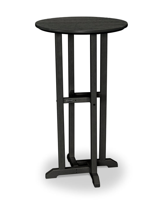 POLYWOOD Traditional 24" Round Bar Table in Black