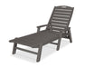 POLYWOOD Nautical Chaise with Arms in Vintage Coffee