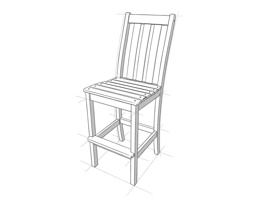 POLYWOOD Vineyard Bar Side Chair in Vintage White