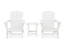 POLYWOOD Wave 3-Piece Adirondack Chair Set with The Crest Chairs in White