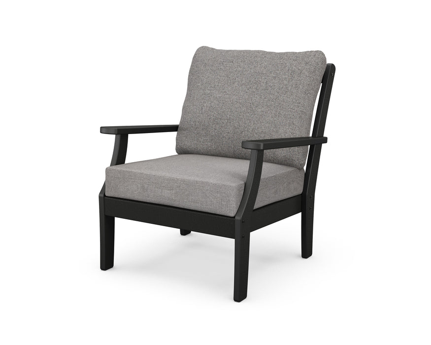 POLYWOOD Braxton Deep Seating Chair in Vintage Sahara with Ash Charcoal fabric