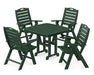 POLYWOOD Nautical Highback 5-Piece Dining Set in Green