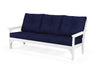 POLYWOOD Vineyard Deep Seating Sofa in White with Air Blue fabric