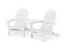 POLYWOOD Classic Oversized Adirondacks with Connecting Table in White