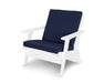 POLYWOOD Riviera Modern Lounge Chair in Teak with Dune Burlap fabric