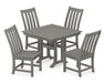POLYWOOD Vineyard 5-Piece Farmhouse Trestle Side Chair Dining Set in Slate Grey