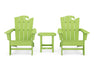 POLYWOOD Wave 3-Piece Adirondack Set with The Ocean Chair in Lime
