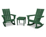 POLYWOOD Quattro 3-Piece Rocker Set in Green