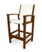 POLYWOOD Coastal Bar Chair in Teak with White fabric