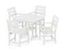 POLYWOOD Lakeside 5-Piece Arm Chair Dining Set in Vintage White